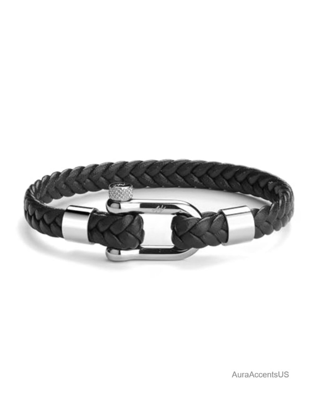 Genuine Italian Leather Braided Bracelet Handcrafted Classic Style 7 inch
